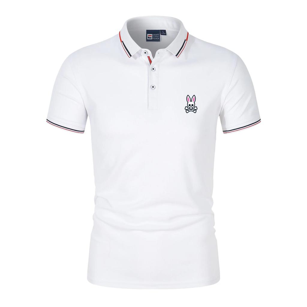 Men's T-shirt Polo Shirt Skull Rabbit Head New Summer Fashion Casual Short Sleeve Business Breathable Sports Print Golf Top
