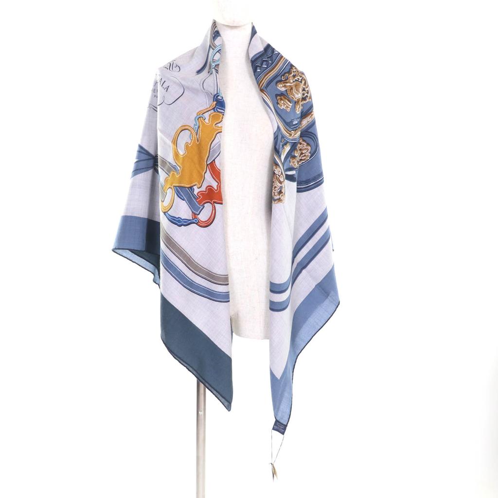 Makelloser HERMES Schal Bride de Gala Appliqué Piqué Kaschmir Damen Gebraucht