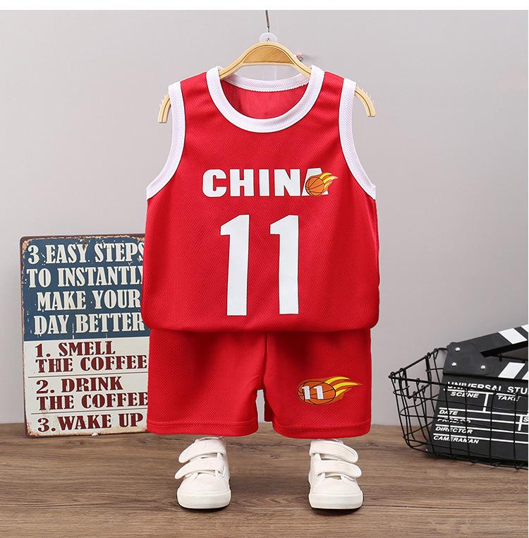 Ensemble Uniforme de Sport d'Été pour Enfants: Gilet et Short pour Garçon Moyens et Grands