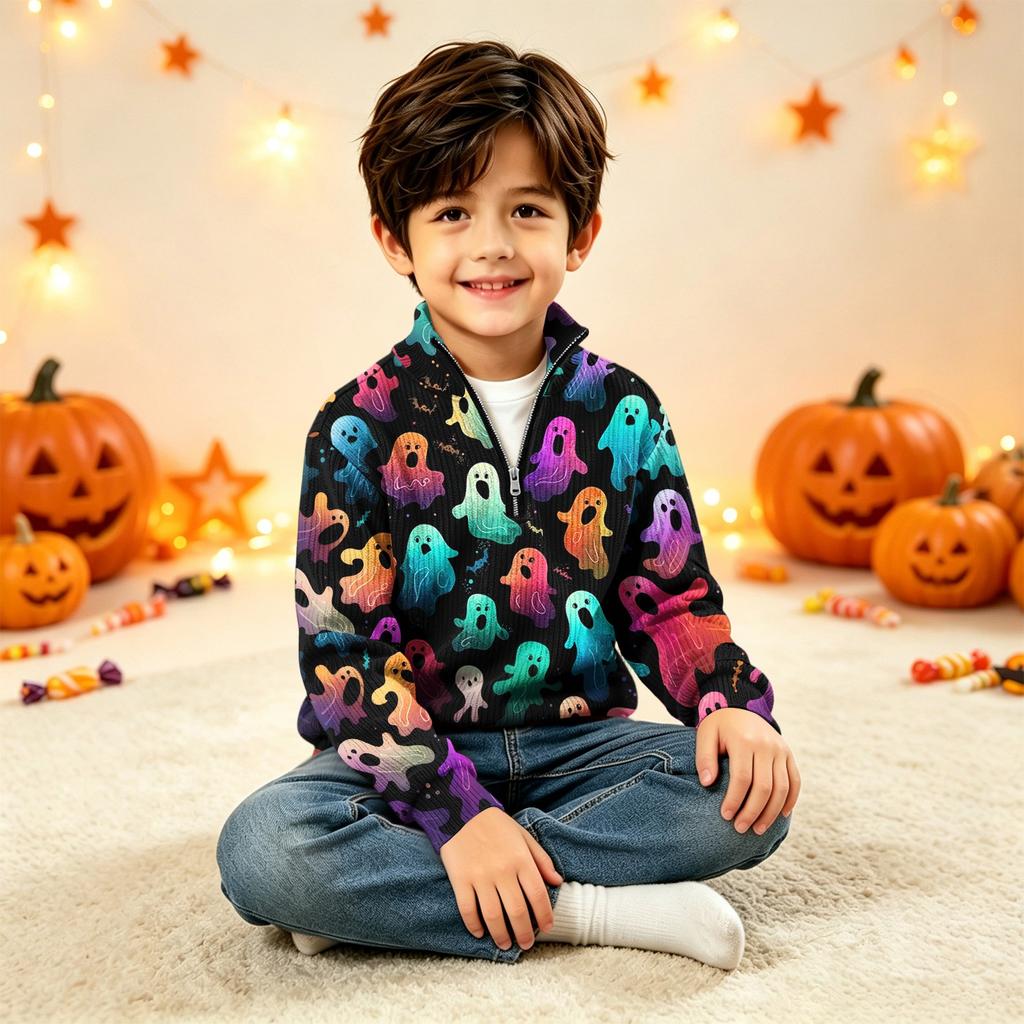 Kids' Knit Halloween Print Top