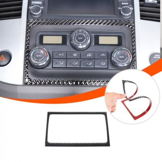 Carbon Fiber Console Air condition Panel Cover Trim For Nissan Frontier 2009-17