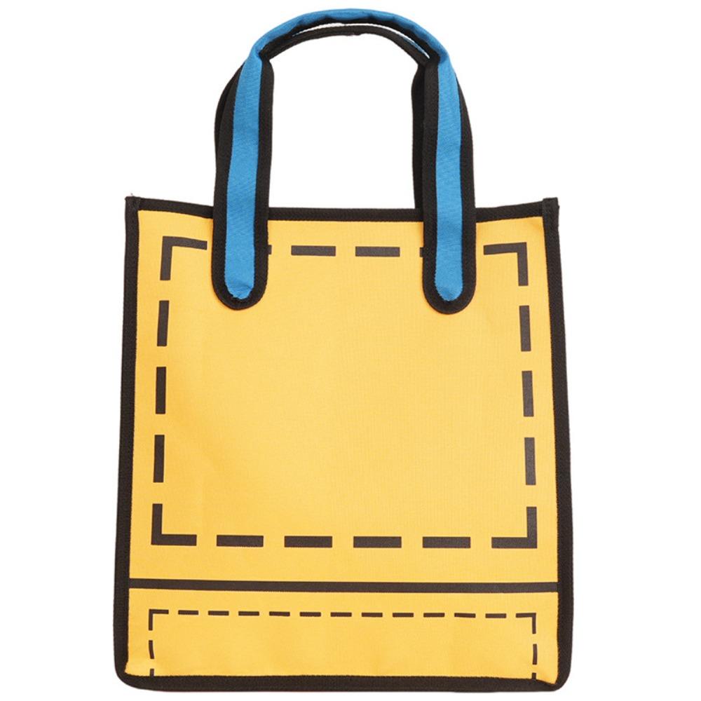 

Canvas Comic Shoulder Bag Cartoon Graffiti Messenger Bag Casual 2D Anime Tote Bag Girls жёлтый