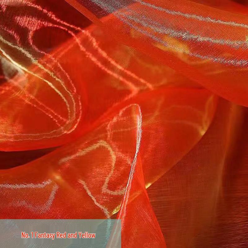 Iridescent Two-Tone Gradient Organza Pearl Gauze for Performance Costumes, Weddings, and Kindergarten Events