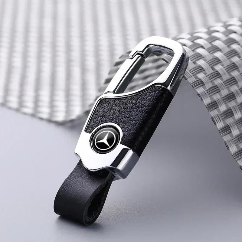 CSA1 Leather Key Holder Car Keychian Key Rings Pendant for Mercedes Benz GLB GLC GLS W164 W140 W203 W210 W108 W205 W176 W166 W214