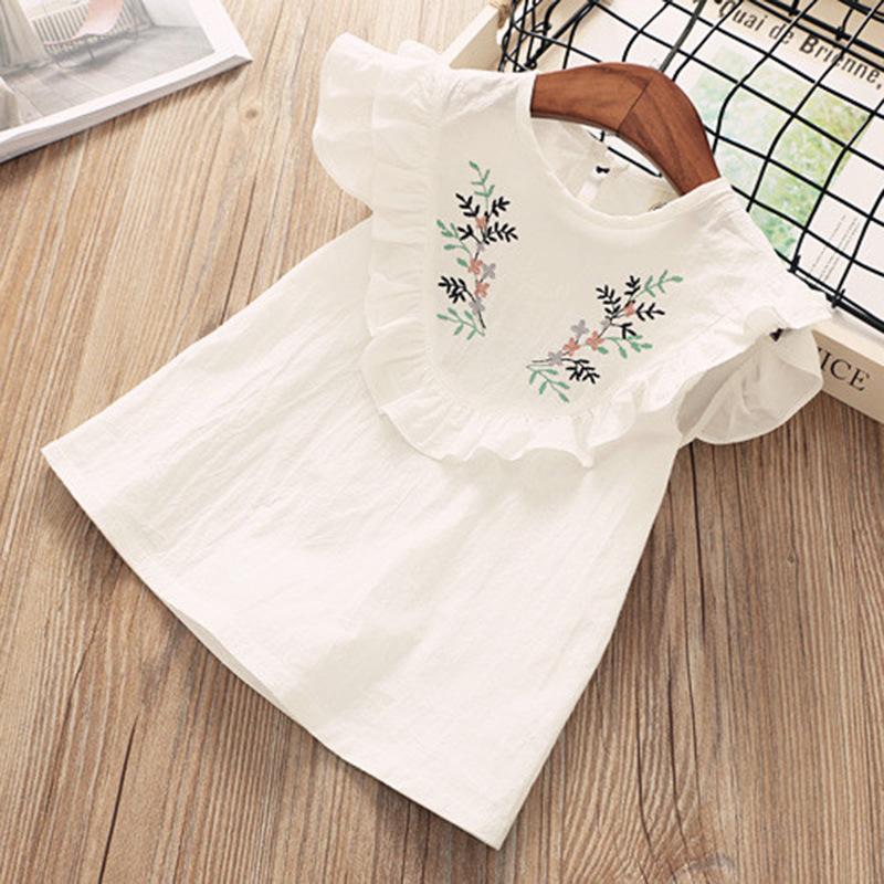 Simple Girls' Sleeveless Two-Piece Suit Fashion Printed Children's Suit