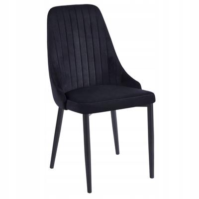 Black Velvet Chair with Elegant Metal Legs for the Living Room and Dining Room