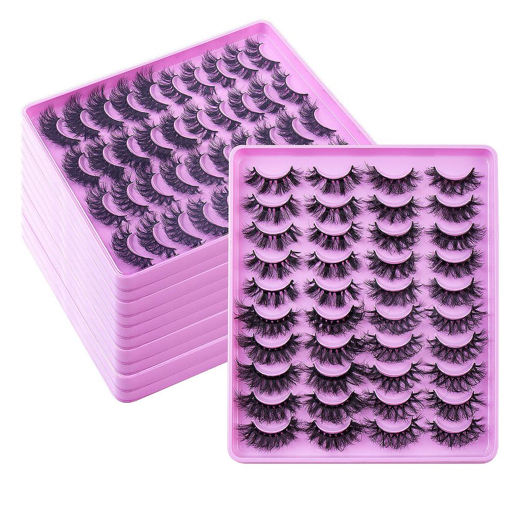 20 Pairs Of Mixed Imitation Mink False Eyelashes Naturally Curled Eyelashes Nude Makeup Thick Eyelashes