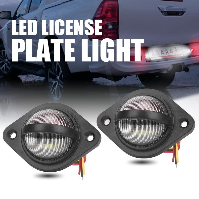 Universal LED License Plate Tag Lights Lamp for MAN Truck Trailer Car Lorry Camper Van RV Pickup SUV ATV UTV Indicator 12V 24V