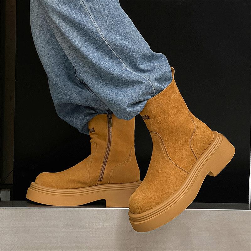 New Martin boots men's autumn and winter thick-soled cigarette boots one-pedal Chelsea boots men's boots 5043-K