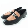 Mocasini HERMES superbi mocasini paris HMetal Piele Negru bej 37 17208Z Folosit