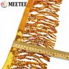 Meetee 1/2/3 Yards 16cm Paillettenfransen Quasten Ethnisches Spitzenbesatzband Fransen Latin Dance Rock Bekleidungsverzierung Nähzubehör