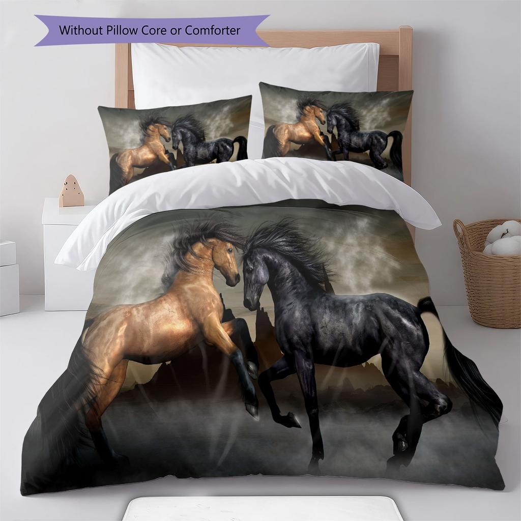 1PC Horse Bedding Quilt Set Quilt Cover Pillowcase Home Decoration Birthday Gift (1 * duvet cover + 15 * pillowcase, without core)