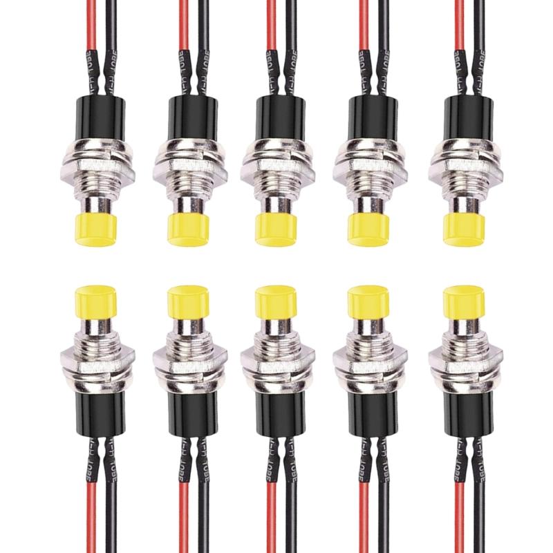 10pcs Multipurpose Reset Push Button Switches Sturdy Plastic Materials Ideal for Frequent Use In Various Projects