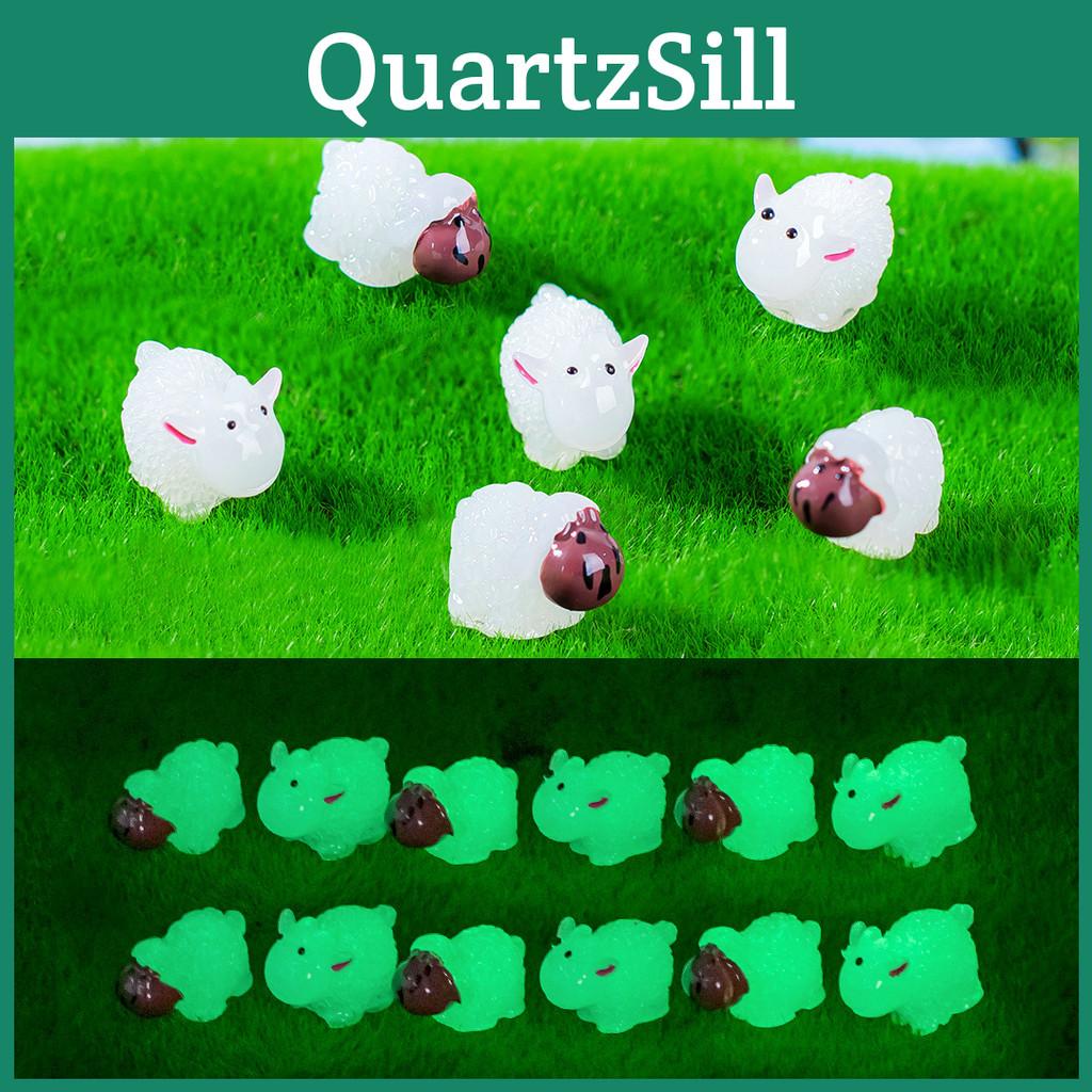 Charming Night Light Sheep Resin Figures For Terrarium And Fairy Garden