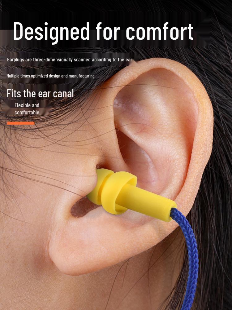 Silicone Noise-Canceling Earplugs for Industrial, Mechanical Workshops, Studying, and Sleep
