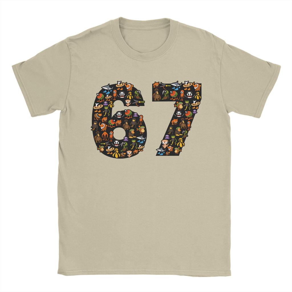 67 Six Seven Italian Brainrot Men T Shirt Novelty Tees Short Sleeve Crewneck TShirts Pure Cotton Gift Clothes
