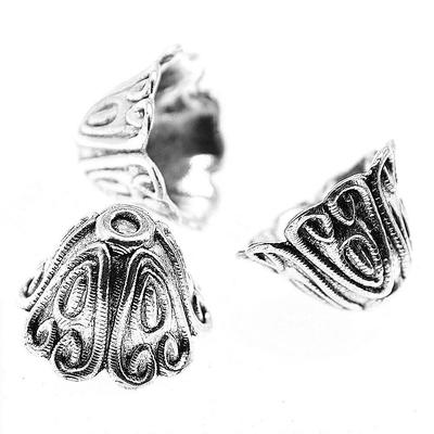 5Pieces 14x14x10mm Carved Tassel End Caps Antique Silver Color Kids Jewelry Brand: WYISYWG