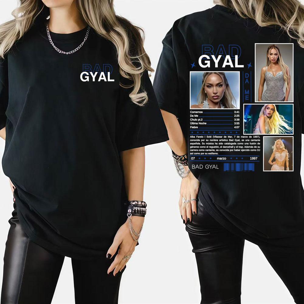 Singer Bad Gyal Album Tour 2025 Graphic T Shirts Unisex Women Vintage Hip Hop Classic Pop Music Tshirt High Quality Loose T Shirt