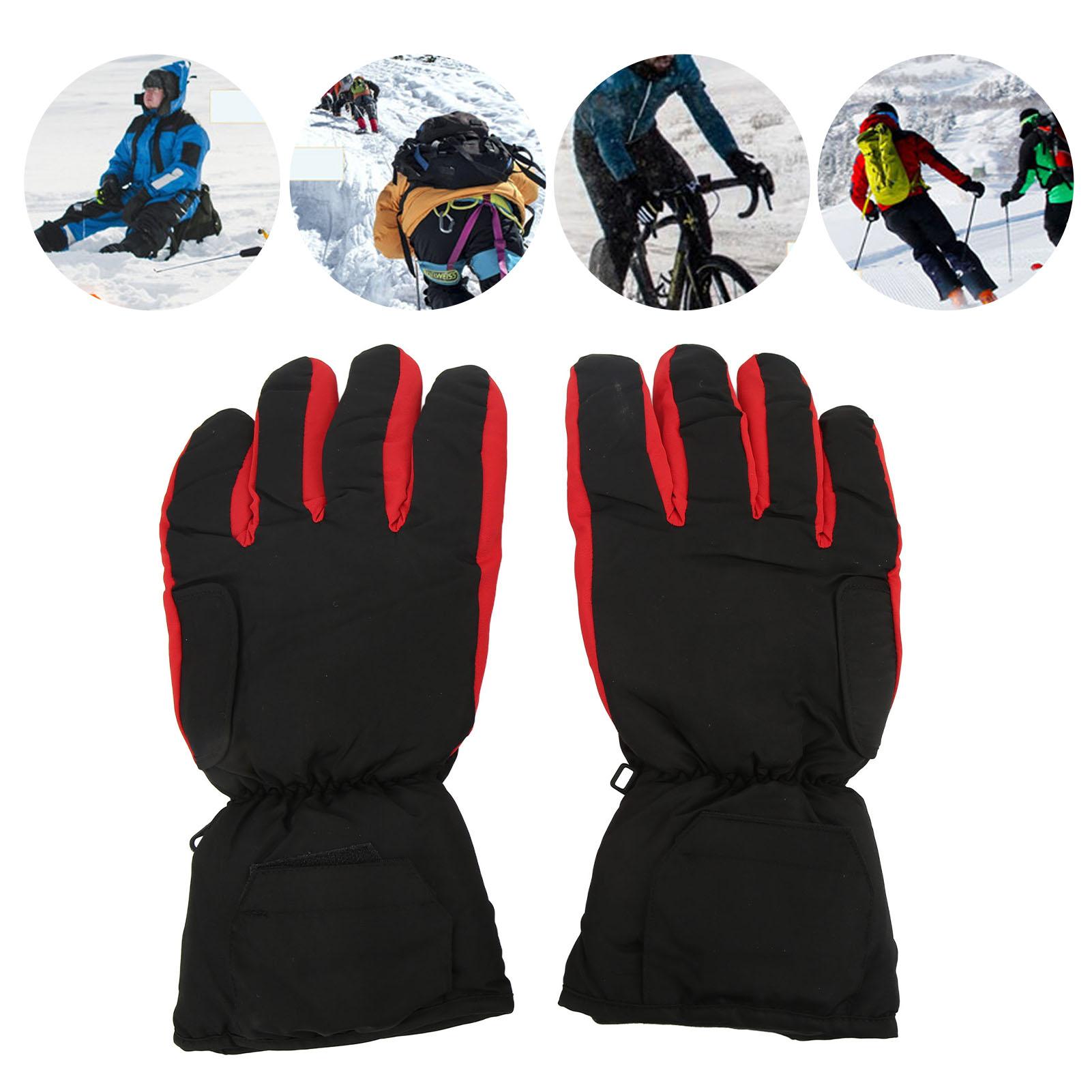 Electric Heated Gloves Polyester Waterproof Battery Powered Winter Heated Gloves for Skiing