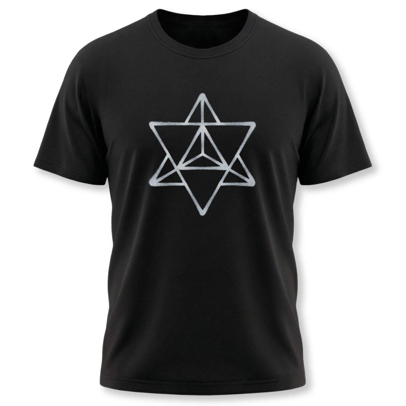 Merkaba Symbol T-Shirt | Sacred Geometry Star Tetrahedron Unisex Tee Shirt XXL