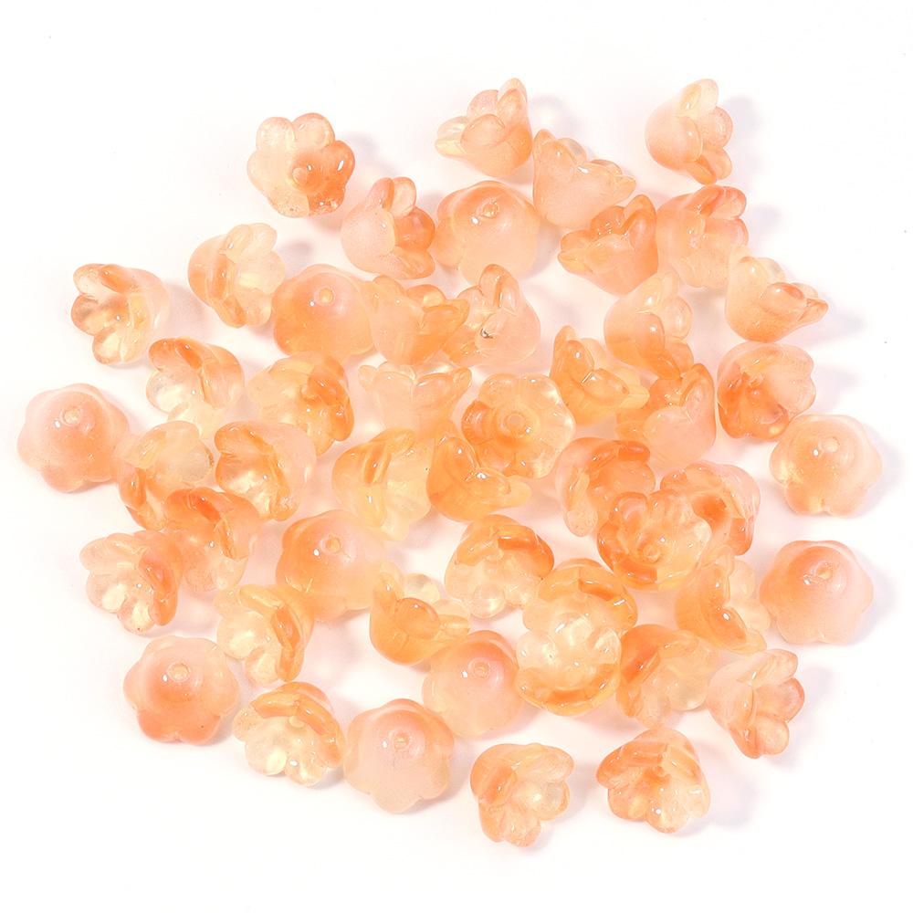 50pcs/lot Lily of The Valley Flower Shape Glass Beads Colorful Lampwork Beads For DIY Crafts Jewelry Making Accessories