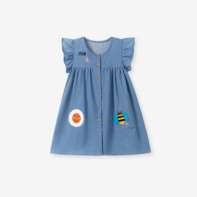 

В наличии Джинсовая мультяшная юбка для девочек Little Maven Summer - Платье в европейском и американском стиле 4Y