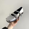 Summer new flat-bottomed bow light-mouth single shoes women's retro Mary Jane shoes women's