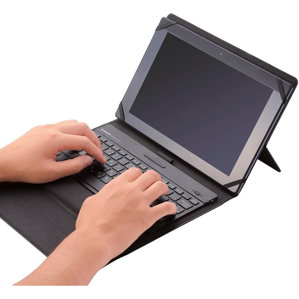 ELECOM Wireless Keyboard Bluetooth Soft Leather Cover Type Multi-Pairing Black TK-CAP01BK