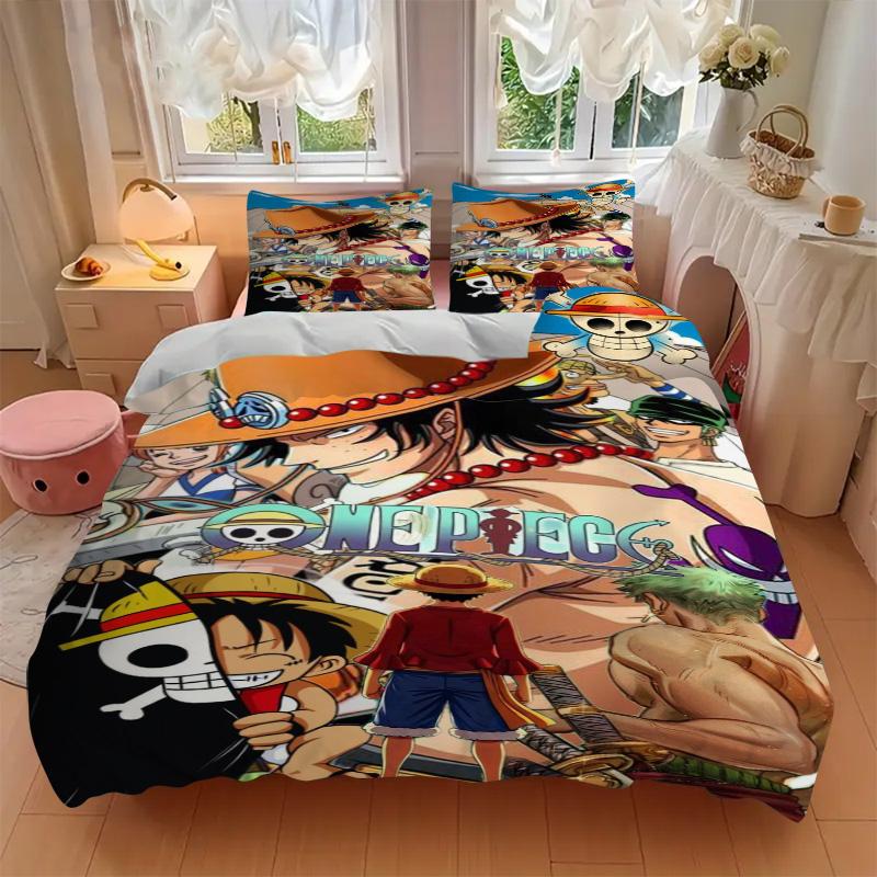 One Piece Bedding 3 Piece Set HD Print Duvet Cover Pillowcases for Teens Adult Bedroom Decoration Christmas Gift C311