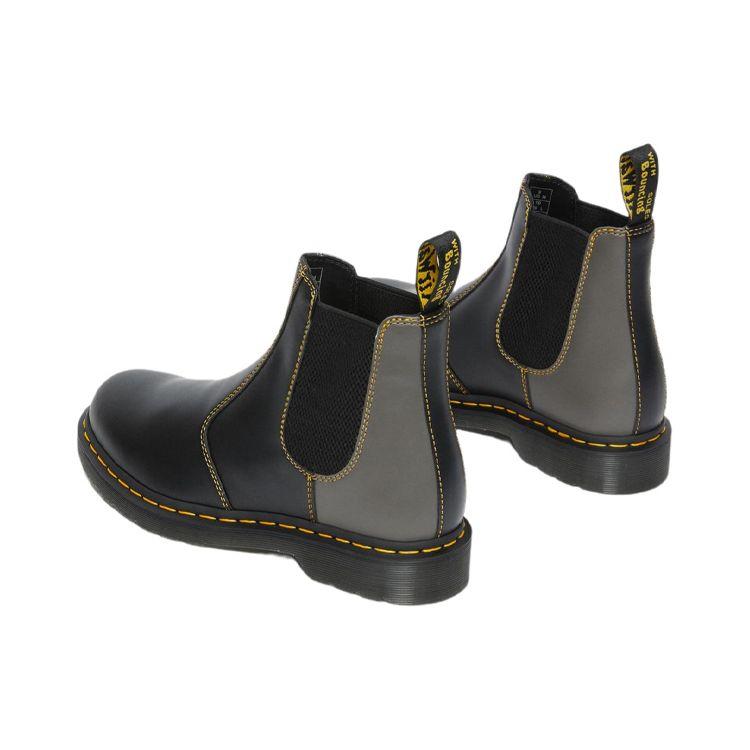 Dr. Martens 2976 Smooth Clash Leather Round Toe Slip-On Short Chelsea Boots Unisex Boots Black 27544003