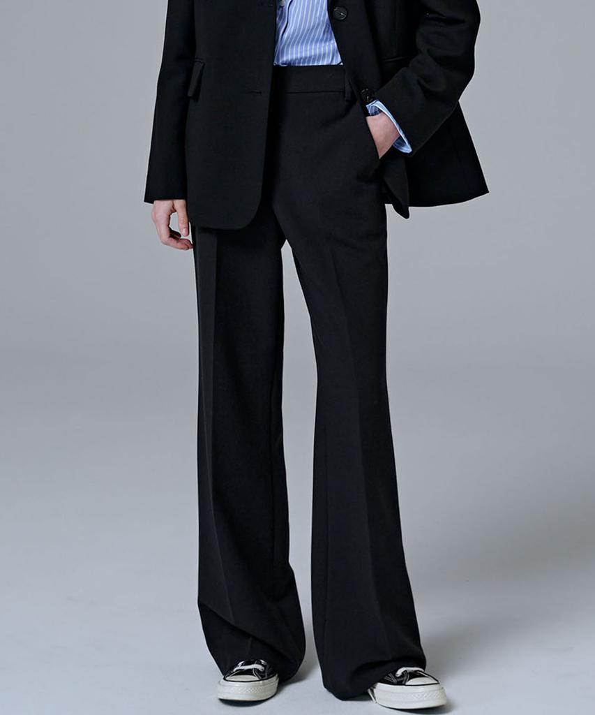 MALOUPE 2164 Stretch Flare Pants (Black)