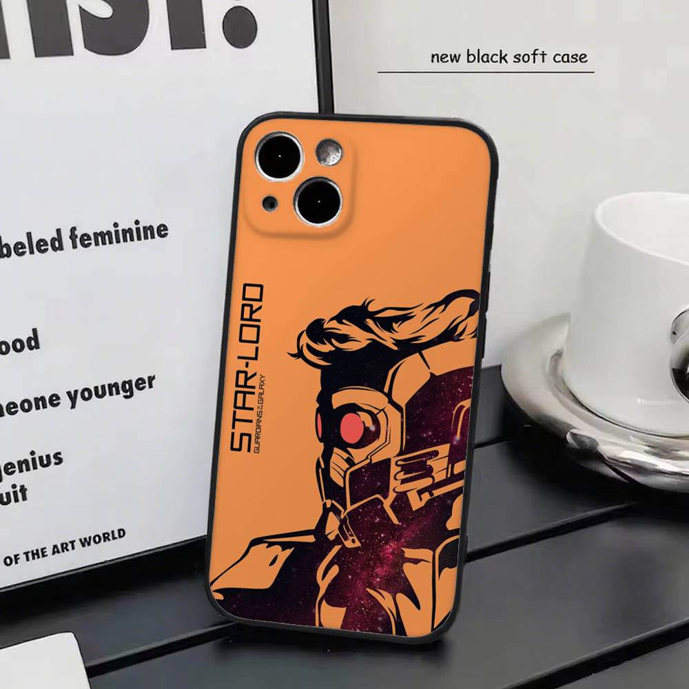 Disney Star Lord For iPhone 17 Air 16 15 14 13 12 11 Pro Black Soft Cover Phone Case