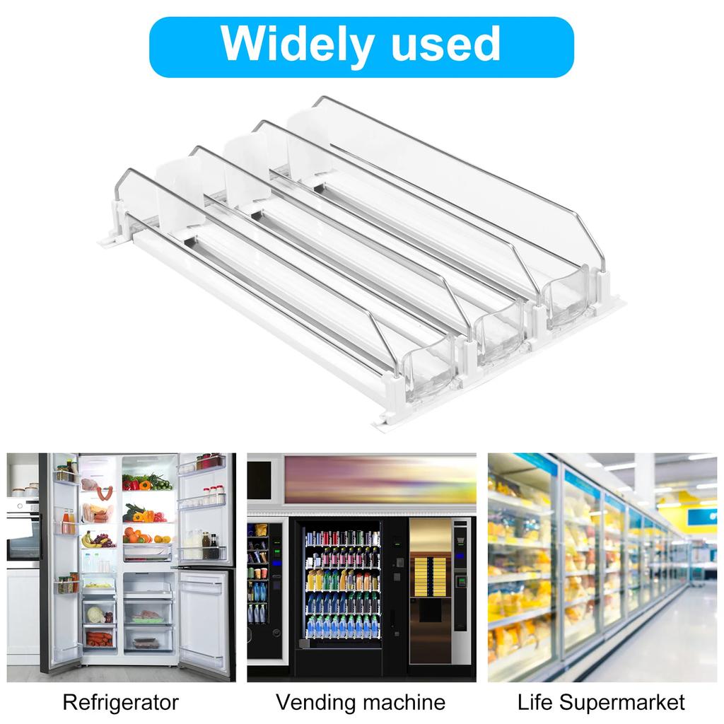 3/4 Grids Fridge Canned Beverage Organizer Spring Self-Sliding Soda Drink Can Dispenser for Kitchen Refrigerators Storage Shelf