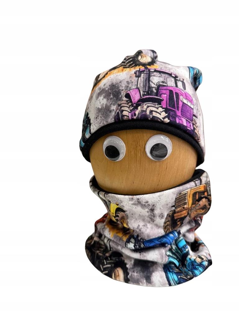 Comple Bambino Cappello+Scaldacollo 92-104 Per Ragazzo 46-50 Autunno Con Trattorini
