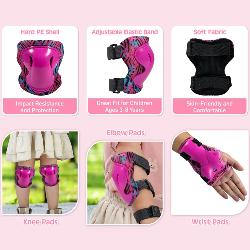 1/6 In 1 Protective Gear Set Knee Wrist Elbow Pads For Skating Cycling Bike Rollerblading Scooter Safety