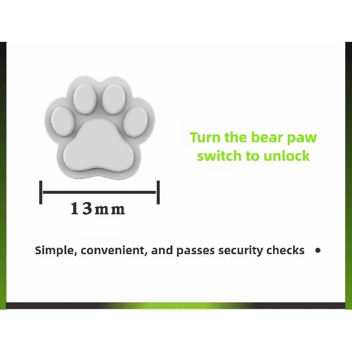 Cute Bear Paw Universal Chastity Cage Lock Cylinder Can Pass Security Non-disposable Lock Key Accessories Keyless Open Sex Toys