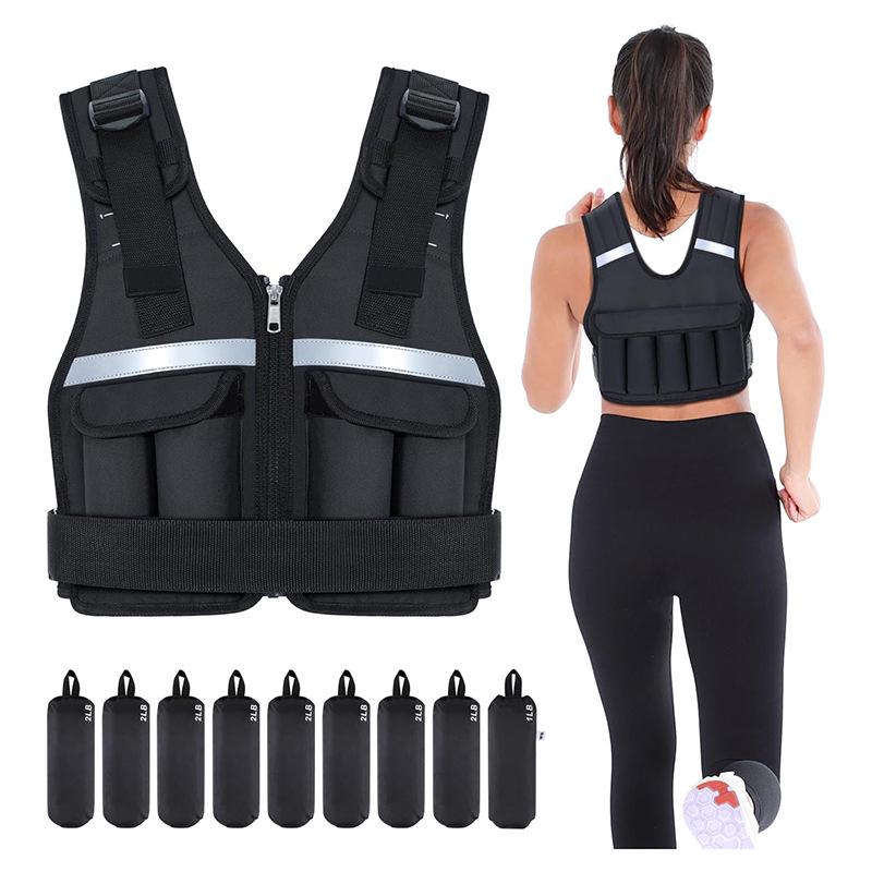Adjustable Reflective Weighted Vest for Fitness Training