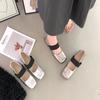 Französische Retro Mary Jane Schuhe dicker Absatz Damenschuhe Sommer Slipper Nischendesign Einzelne Schuhe Ballerinas