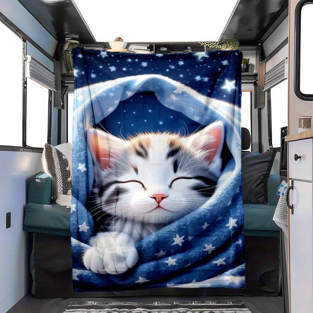 Cute Cat Blanket In Sleeping Blanket - Soft, Comfortable, Fashionable Decoration, Bringing Ultimate Comfort To Families