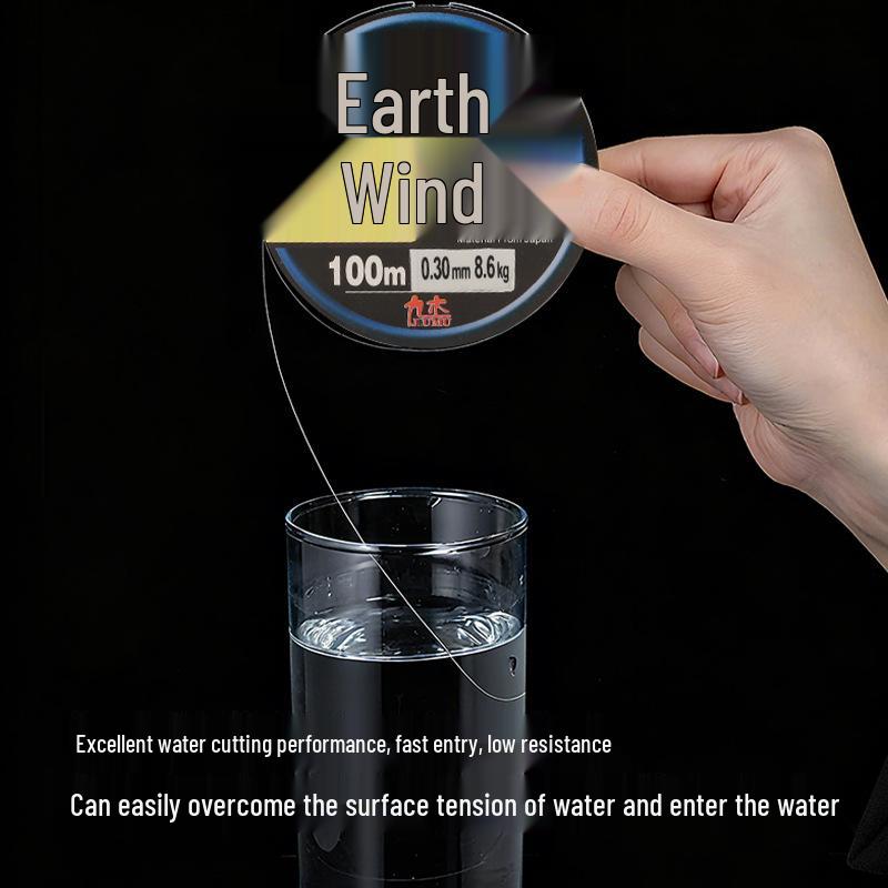 Chi Feng 100m Superstarkt Nylonfiskelina - Transparent, Hög Brottstyrka, Idealisk för Huvud- och Tafslinor i Tävlingar.