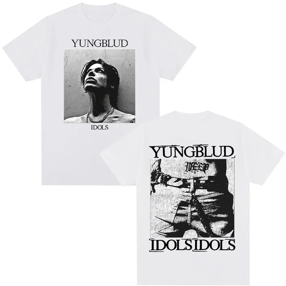 Singer Yungblud Idols Album Tour T Shirt Unisexs Wounisex Clothing Hip Hop Short Sleeve Tshirts Oversized Casual Cotton Tshirt Blac