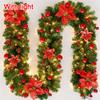 270cm Christmas LED Rattan Garland Decorative For Staircase Fireplace Christmas Decoration Xmas Tree Rattan Banner Home Pendant