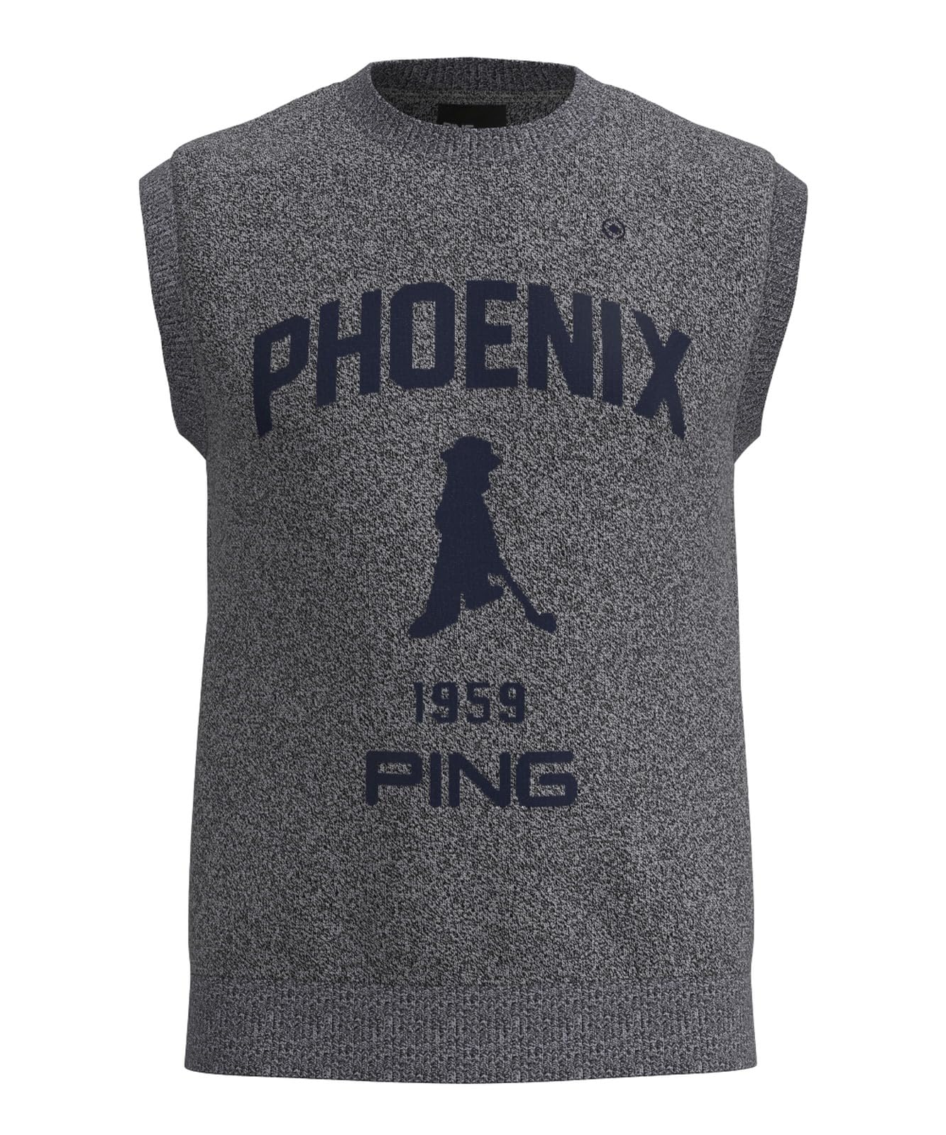 

[Ping Apparel] Мужской легкий трикотажный жилет с круглым вырезом (Логотип PHOENIX x Mr.PING, увеличенный) Golf 621-3274801 022Светлый верх Серый M