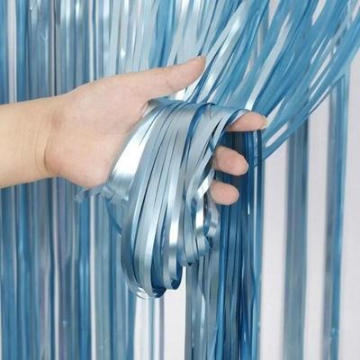 Matte Gold Sliver Metallic Foil Fringe Shiny Rain Curtain Decor Wedding Decor Photography Background Party Supplies 1x2m