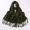 Imitation Cashmere Tassel Scarf - Chinese Red, Ideal for Autumn/Winter Celebrations, Company Events, and Parties with Custom Printed Logo