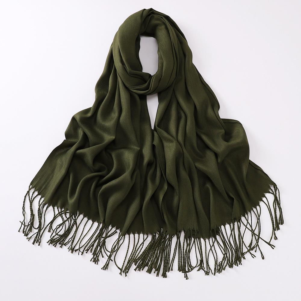 Imitation Cashmere Tassel Scarf - Chinese Red, Ideal for Autumn/Winter Celebrations, Company Events, and Parties with Custom Printed Logo