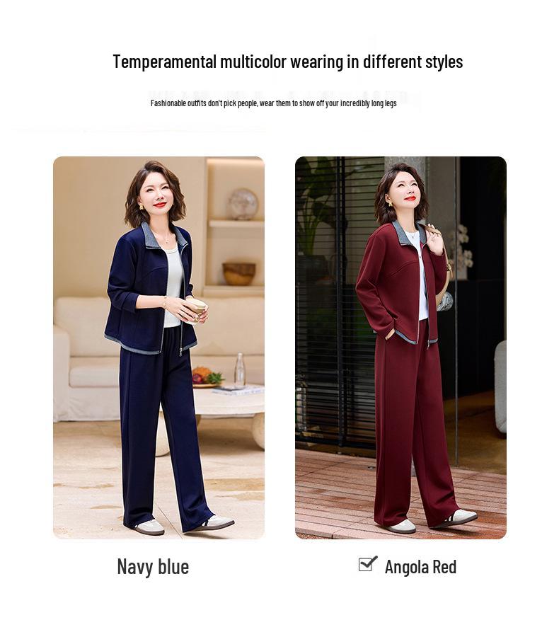 2025 Trendy Autumn Cardigan Sweatshirt Set for Stylish Middle-aged & Elderly Women - Versatile Two-piece Outfit