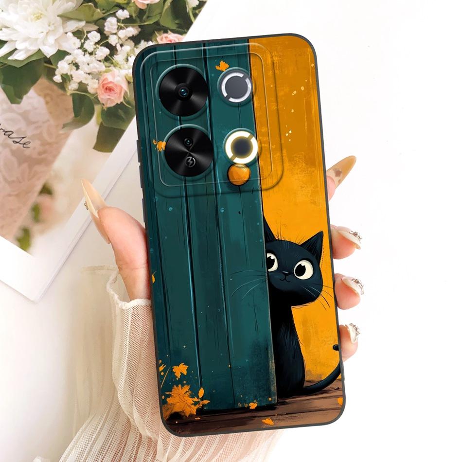 For ITEL P65 Cute Cat Flower Cartoon Phone Case For Itel P671L ItelP65 Shockproof Soft Silicone Covers Bumpers