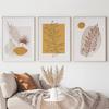 Boho Abstract Yellow Leaf Foliage Poster, Minimalist Wall Art, Print Picture, Botanical Canvas Painting, Living Room, Home Decor