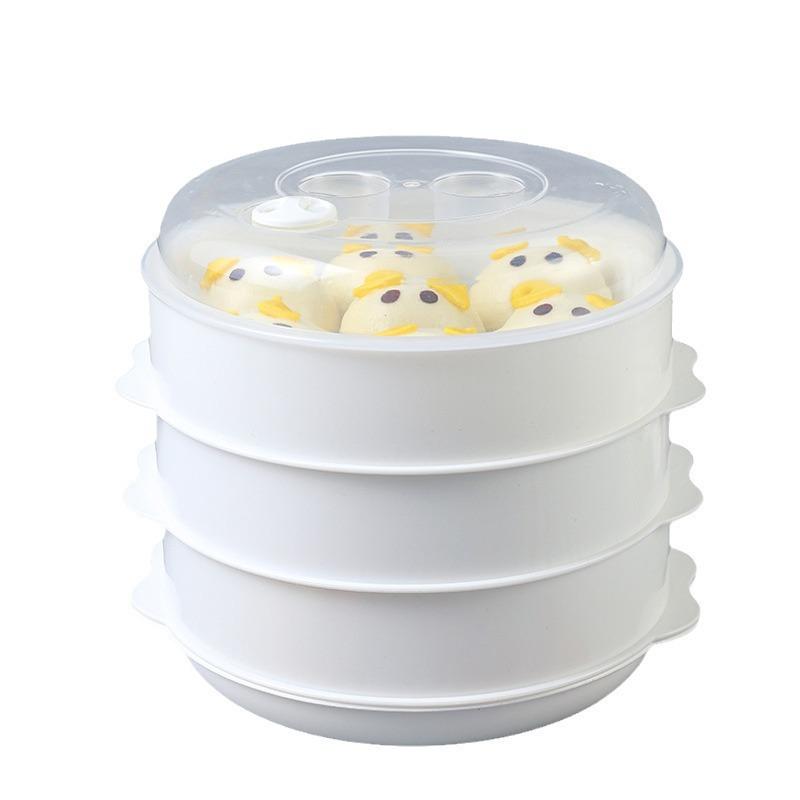 Microwave Multi-Layer Steaming Rack for Buns - High-Temperature Household Steamer Plate.